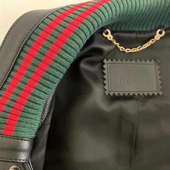 Brand new GUCCI leather Bomber jacket! EXCELLENT condition! - Picture 8 of 16